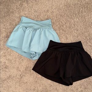 Girls Black and Blue Shorts